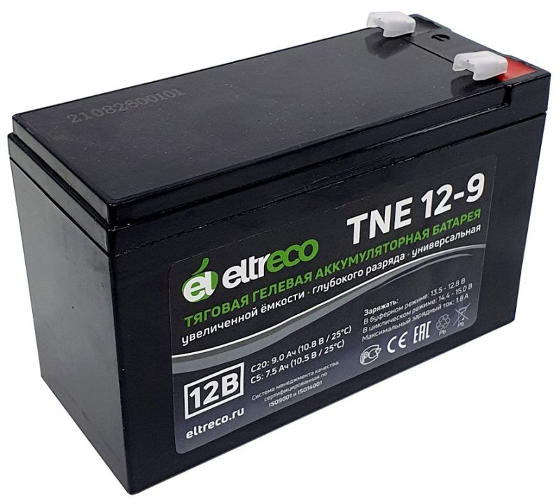 Тяговый аккумулятор Eltreco TNE12-9 (12V9A/H C20)